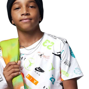 Air Jordan Levels Multi Logo Kids T-Shirt ''White''