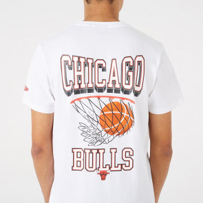 New Era NBA Throwback Graphic Chicago Bulls T-Shirt ''White''