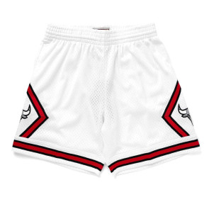M&N NBA Chicago Bulls Cracked Cement Swingman Shorts ''White''