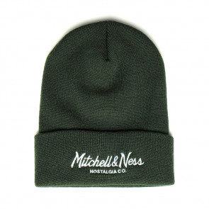 M&N Pinscript Cuff Knit Beanie Hat ''Dark Green''