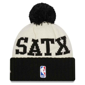 New Era NBA Draft San Antonio Spurs Bobble Beanie Hat ''Cream/Black''