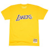 M&N NBA Los Angeles Lakers Worn Logo Wordmark T-Shirt ''Yellow''